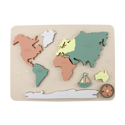 世界地図 大陸と海 シリコンパズル ベビーギフト モンテッソーリ教育