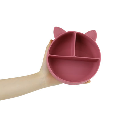 食品級 シリコン ベビーキャット 分割プレート 給食碗 漫画 フォックス 食器 吸い込み