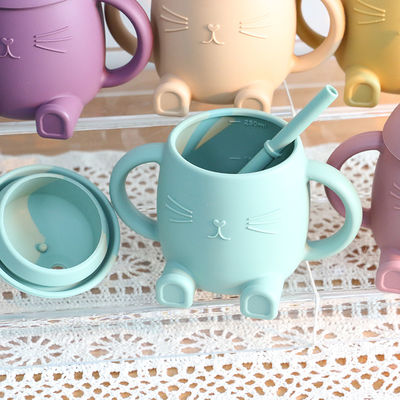 携帯用食品等級のシリコーンの子供は幼児訓練のための非有毒な猫様式をすくう
