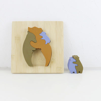 くまの形の子供のMontessoriの学習のための木のおもちゃのジグソーパズル
