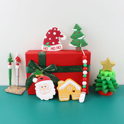 BPAの自由な赤ん坊のシリコーンのおもちゃ、子供おしゃぶりのためのクリスマス ツリーのスタッカー