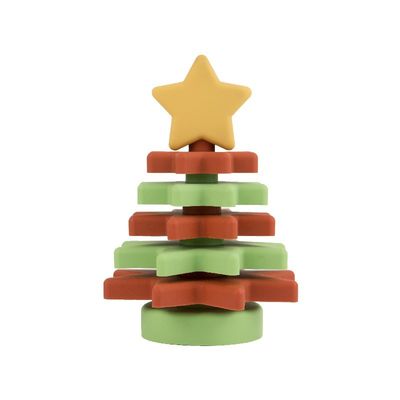 子供の教育のために友好的なクリスマスのシリコーンの星のスタッカーBPA自由なエコ