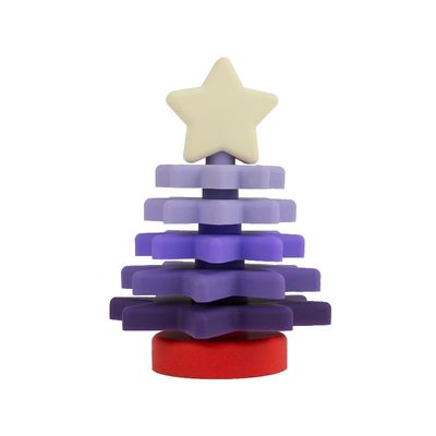 子供の教育のために友好的なクリスマスのシリコーンの星のスタッカーBPA自由なエコ