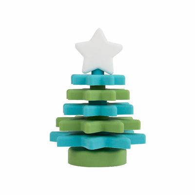 子供の教育のために友好的なクリスマスのシリコーンの星のスタッカーBPA自由なエコ