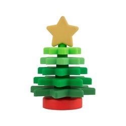 子供の教育のために友好的なクリスマスのシリコーンの星のスタッカーBPA自由なエコ