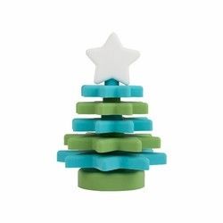 子供の教育のために友好的なクリスマスのシリコーンの星のスタッカーBPA自由なエコ