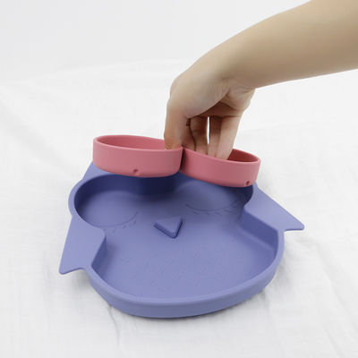 パントン色と自由なフクロウの形のシリコーンの赤ん坊の吸引の版非有毒なBPA
