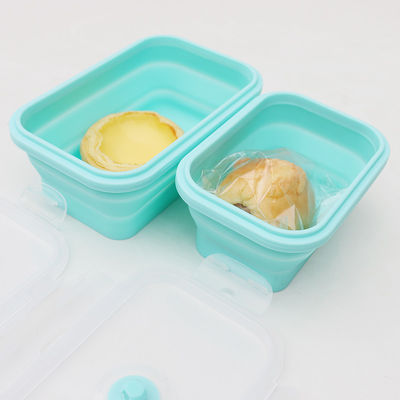食品等級のシリコーンのふたとの折りたたみお弁当箱の折り畳み式の支持できる
