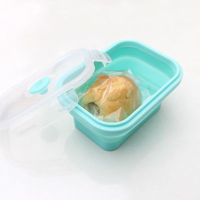 食品等級のシリコーンのふたとの折りたたみお弁当箱の折り畳み式の支持できる
