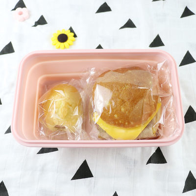 食品等級のシリコーンのふたとの折りたたみお弁当箱の折り畳み式の支持できる