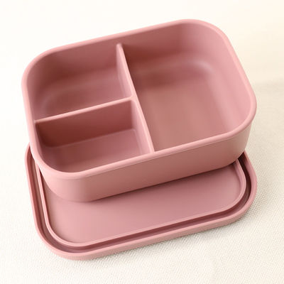 3つのコンパートメント シリコーンの昼食の容器、再使用可能なシリコーンのBentoのお弁当箱の漏出証拠