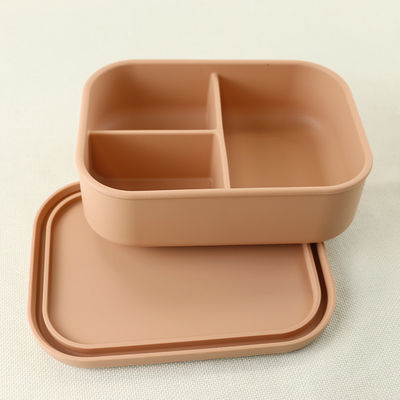 3つのコンパートメント シリコーンの昼食の容器、再使用可能なシリコーンのBentoのお弁当箱の漏出証拠