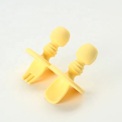 小型食品等級のシリコーンのフォークおよびスプーンBPAは赤ん坊の幼児のための非有毒放す