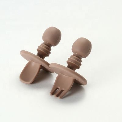 小型食品等級のシリコーンのフォークおよびスプーンBPAは赤ん坊の幼児のための非有毒放す