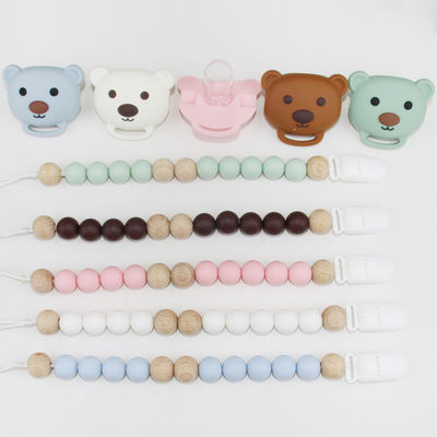 かわいい動物のパンダの形の食品等級のシリコーンの赤ん坊の調停者の鎖
