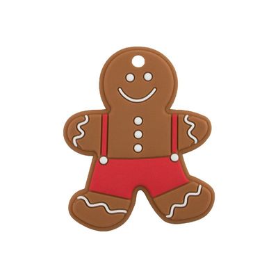 赤ん坊の歯生期のために多彩なクリスマスのジンジャーブレッド人の柔らかいシリコーンおしゃぶり
