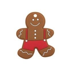 赤ん坊の歯生期のために多彩なクリスマスのジンジャーブレッド人の柔らかいシリコーンおしゃぶり