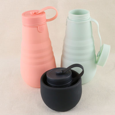 旅行キャンプのために自由なLeakproof折り畳み式のシリコーンの飲むびんBPA