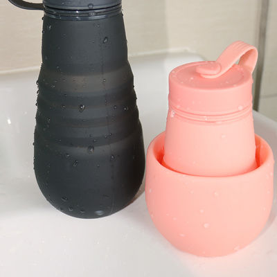 旅行キャンプのために自由なLeakproof折り畳み式のシリコーンの飲むびんBPA