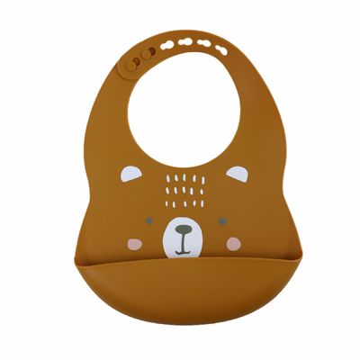 BPAの動物パターンの印刷との自由で柔らかいシリコーンの赤ん坊の胸当ての防水