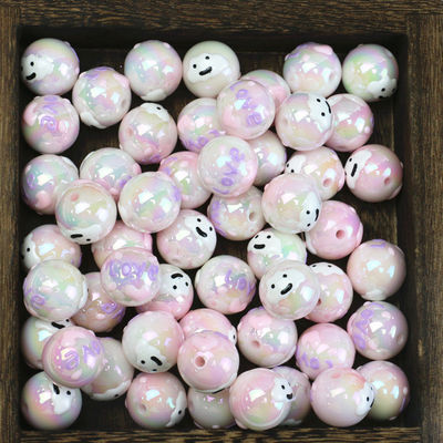 分厚いガムボール ピンク色バルク バブルガム ビーズ アクリル ルース ビーズ ジュエリー用