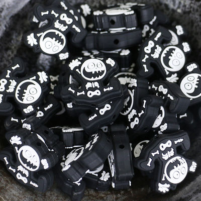 注文の無毒なシリコーンの歯生期はハロウィンのクリスマスの赤ん坊の歯が生えるfocalsのための穴と玉が付く