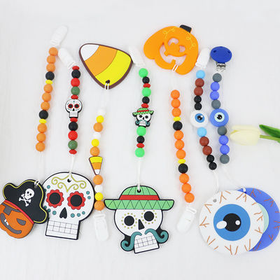赤ん坊DIYの歯が生えるkeychainsのための熱い販売のハロウィンのシリコーンの焦点ビード