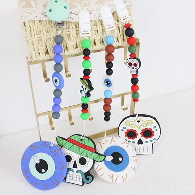 赤ん坊DIYの歯が生えるkeychainsのための熱い販売のハロウィンのシリコーンの焦点ビード