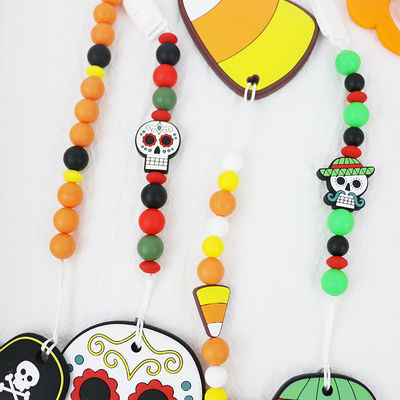 赤ん坊DIYの歯が生えるkeychainsのための熱い販売のハロウィンのシリコーンの焦点ビード