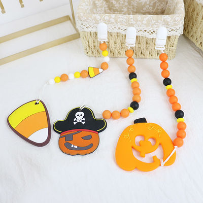 赤ん坊DIYの歯が生えるkeychainsのための熱い販売のハロウィンのシリコーンの焦点ビード