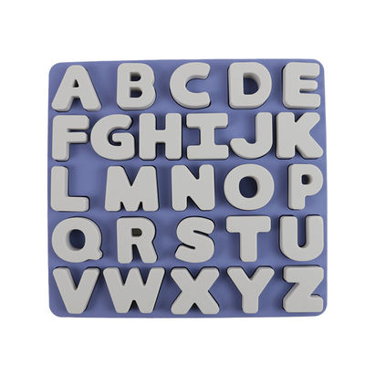 注文のロゴのシリコーンの子供のために友好的な教育おもちゃのalphabate 26の手紙のシリコーンの困惑BPA自由なEco