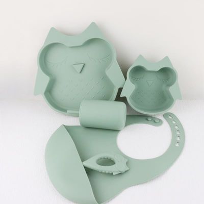 全シリコンストローカバー 3Dデザイン 軽量シリコンベビーテーブルウェアセット