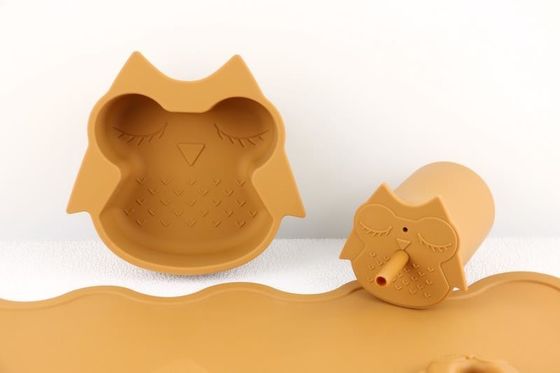 全シリコンストローカバー 3Dデザイン 軽量シリコンベビーテーブルウェアセット