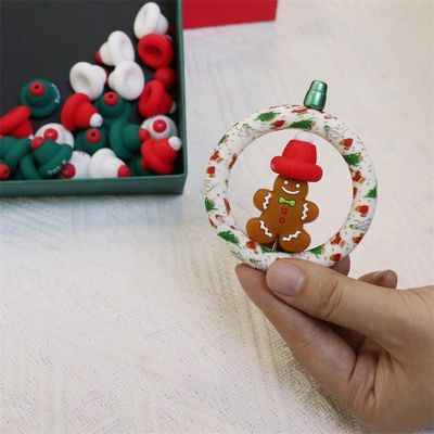 シリコン O リング 数珠 安全で無毒 シリコン 3D クリスマス帽子 数珠 子供のための子供 DIY 数珠ペン