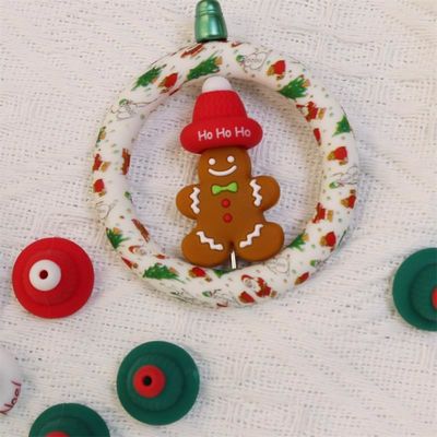 シリコン O リング 数珠 安全で無毒 シリコン 3D クリスマス帽子 数珠 子供のための子供 DIY 数珠ペン
