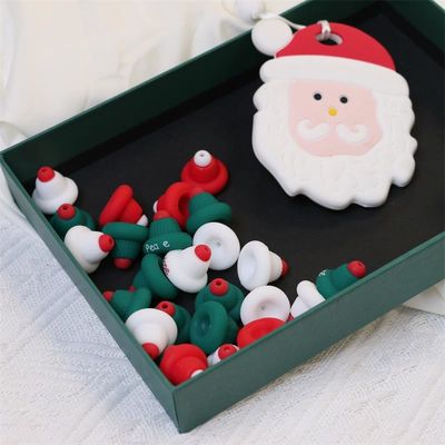 卸売で100%安全 BPAフリー シリコン・ビーズ 3D クリスマス・ハット・フォーカス - 無毒