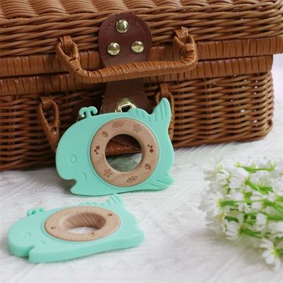 BPAフリー シリコン ベビー歯具 木製のリング 赤ちゃんのための歯の救済 耐久性