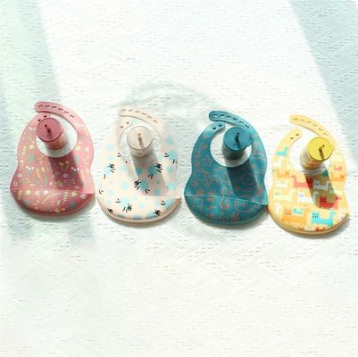 OEM 清潔に簡単 シリコン ベビー ビブ 0-4 歳 赤ちゃん 給餌 プリント シリコン ビブ カップ