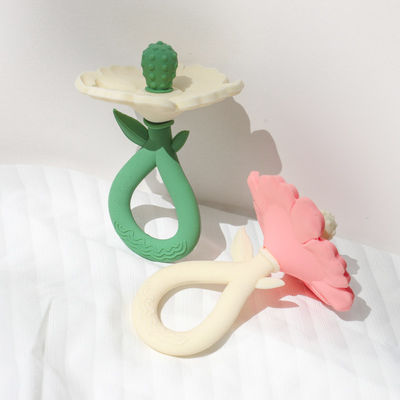 PAISEN カスタム 6ヶ月 花の植物形歯具 100% 天然ゴム歯具 シリコン歯具 噛む 揺れる 柔らかい 赤ちゃんおもちゃ