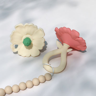 PAISEN カスタム 6ヶ月 花の植物形歯具 100% 天然ゴム歯具 シリコン歯具 噛む 揺れる 柔らかい 赤ちゃんおもちゃ