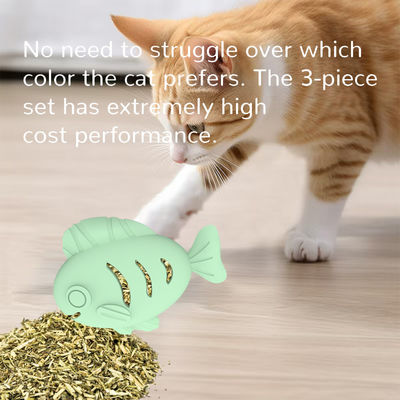 食品用シリコン 猫 ミント ボール 魚形 玩具 ペット 玩具 インタラクティブ ボール 歯 掃除 ペット 玩具 アクセサリー