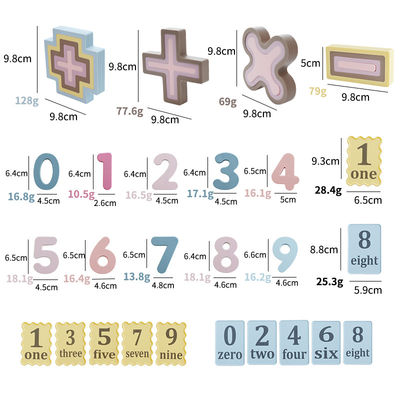 非毒性ユニセックス シリコン学前教育用 積木 数字計算玩具セット 足し減法学習