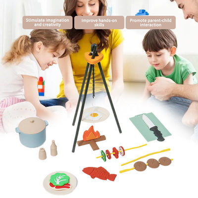 オーダーメイドロゴ 19PC シリコン ミニシェフ バーベキュー ロールプレイ キッチン キッチン トイセット プレミアム ピクニック 遊び キッチン トイ ギフト ベビー トイ